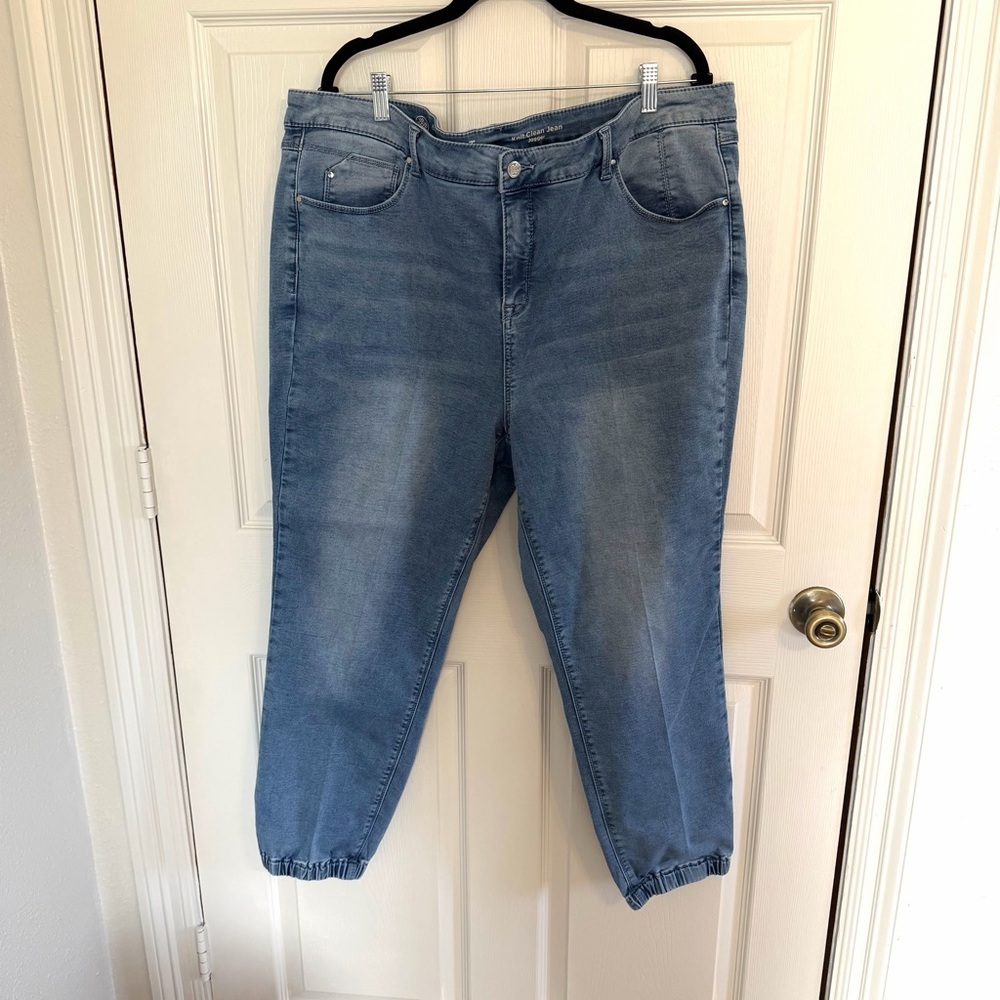 Laurie Felt 2X Knit Clean Jean Jogger Stretch Denim Elastic Hem - Picture 2 of 9